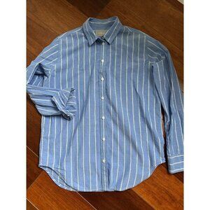 Everlane Womens Long Sleeve Button Down Blouse Blue White Stripes Size 2